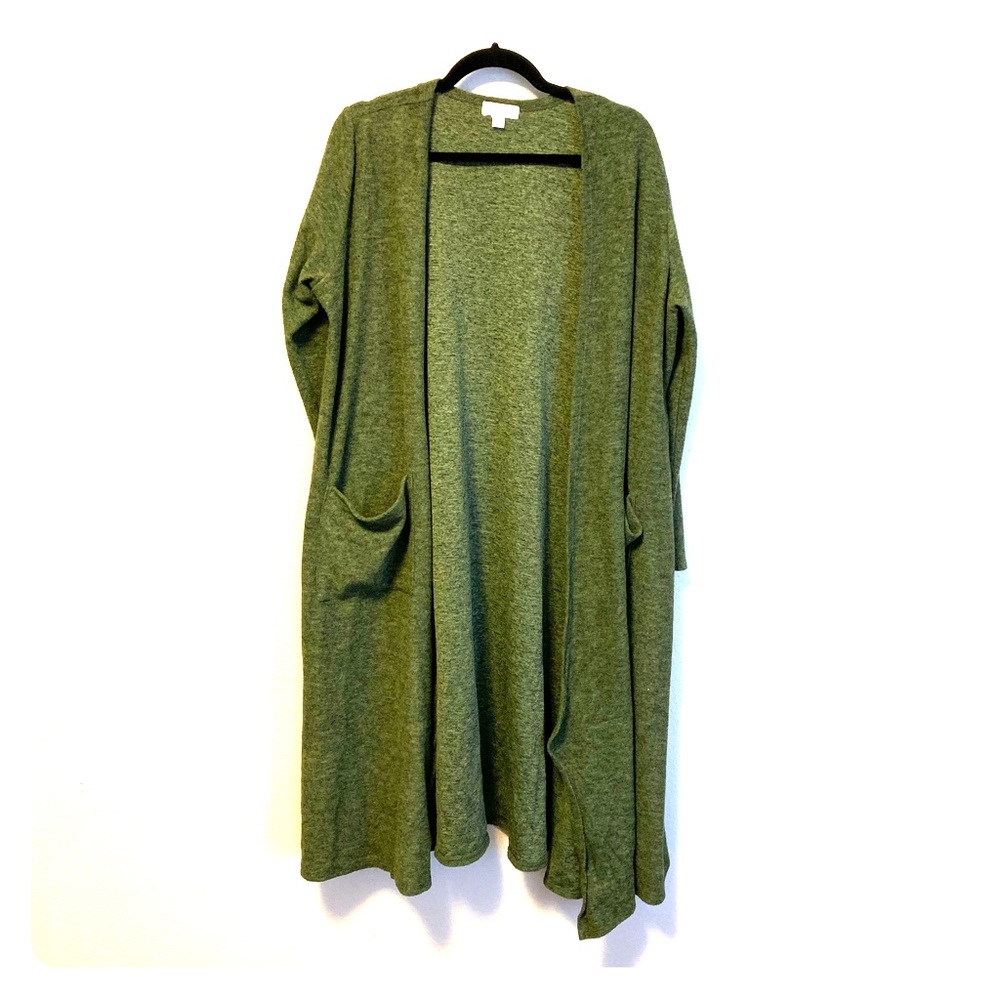 LuLaRoe green Sarah long duster sweater